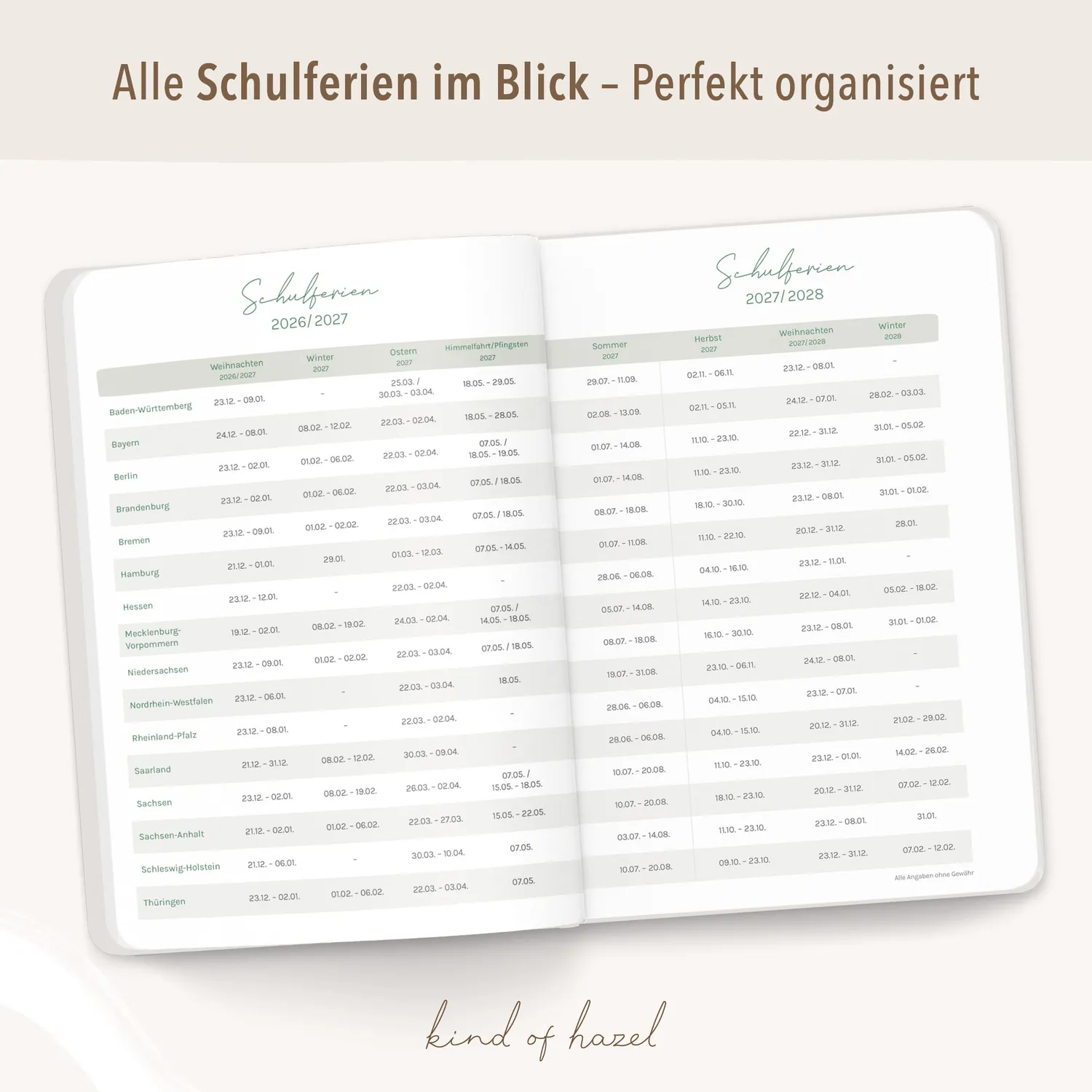 MINTKIND kind of hazel Familienplaner 2027 Kalender Leo