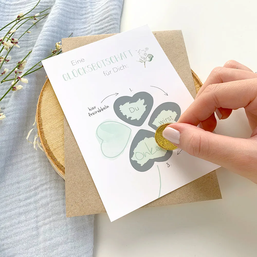 MINTKIND Rubbelkarte Du wirst Onkel DIN A6 mit Umschlag