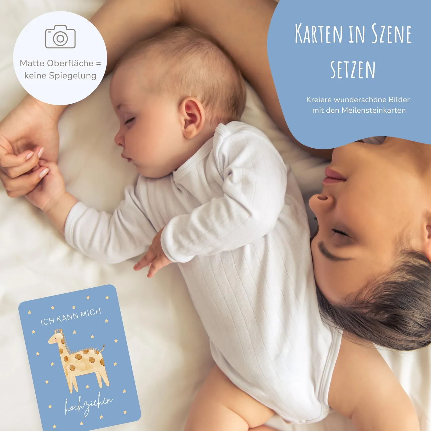 MeinBaby123 Dein erstes Jahr Meilensteinkarten blau 50 Stück