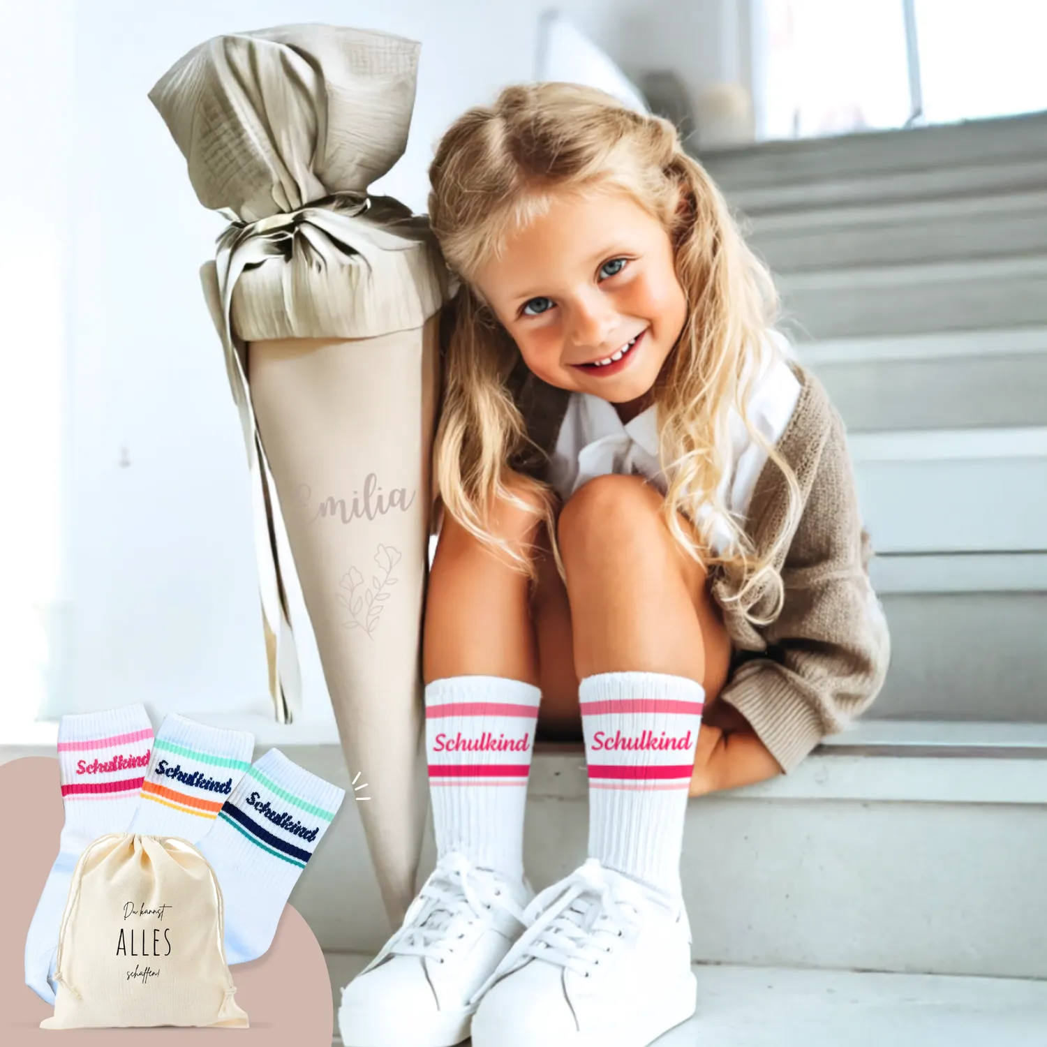 MeinBaby123 Schulkind Socken Pink Baumwolle 1 Paar