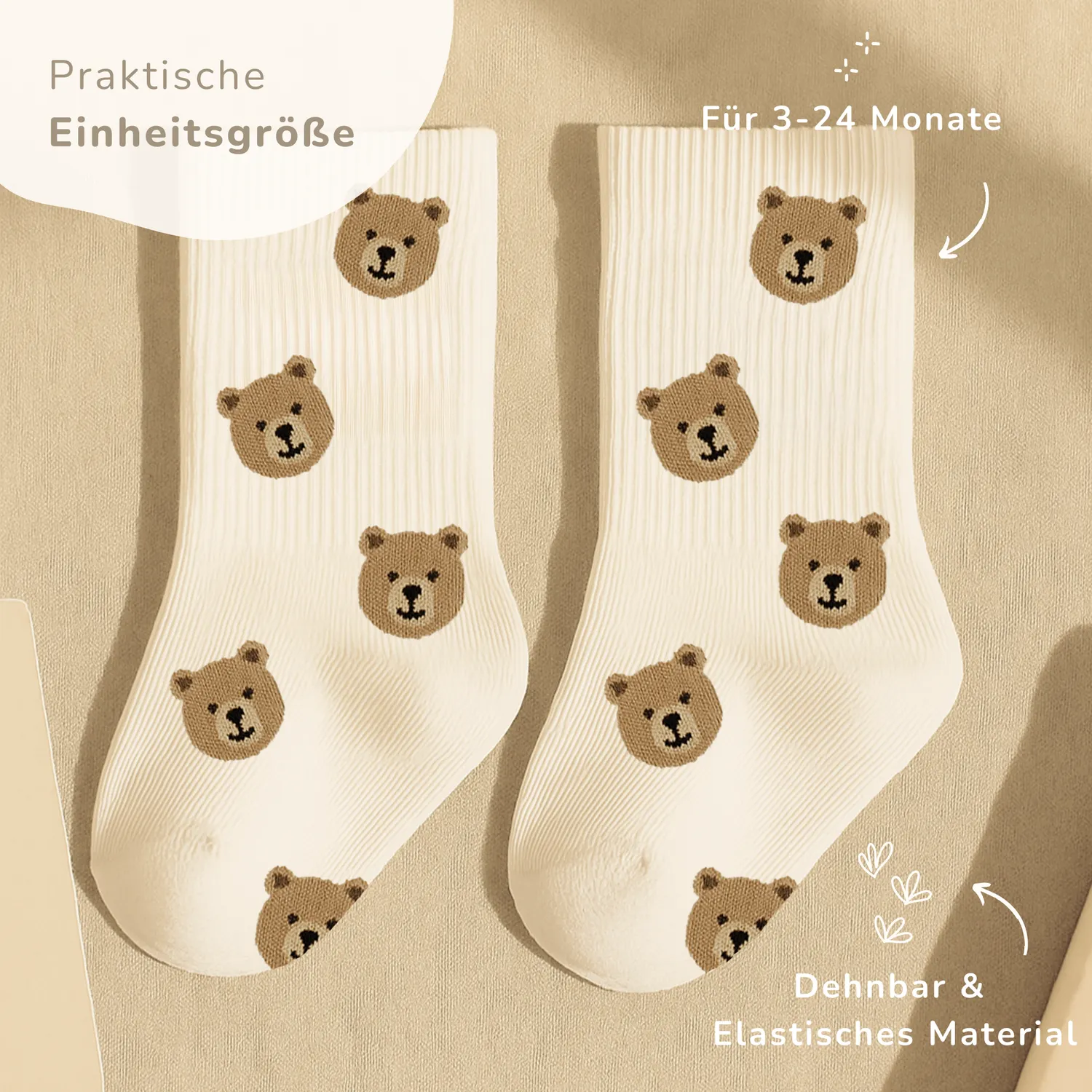 MeinBaby123 Babysocken Teddy Set Baumwolle 3-24 Monate