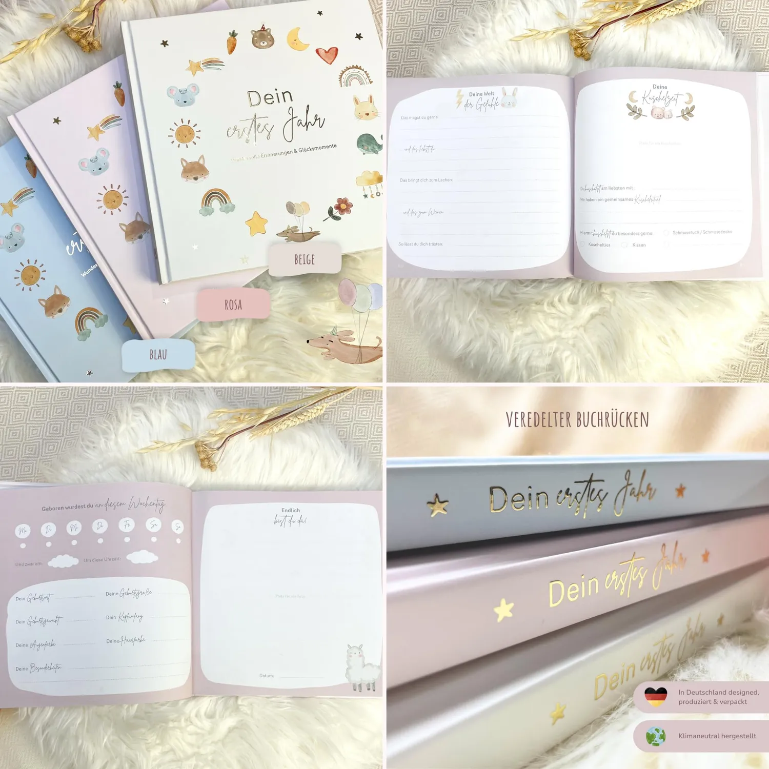 MeinBaby123 Dein erstes Jahr Babyalbum rosa 136 Seiten