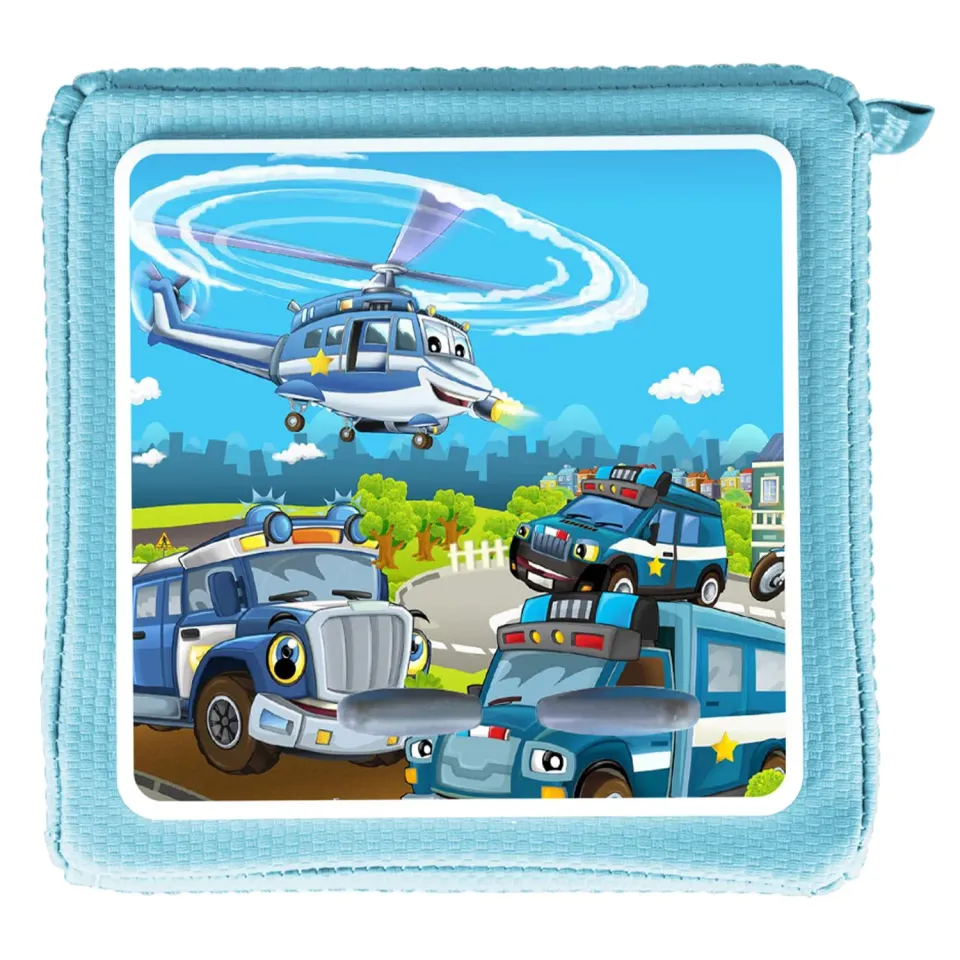 MeinBaby123 Toniebox Schutzfolie Polizei-Fahrzeuge Sticker wasserfest