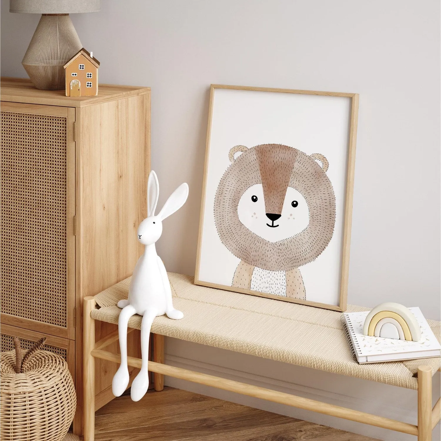 MeinBaby123 Vier Freunde Poster Kinderzimmer 4er Set A4 Boho
