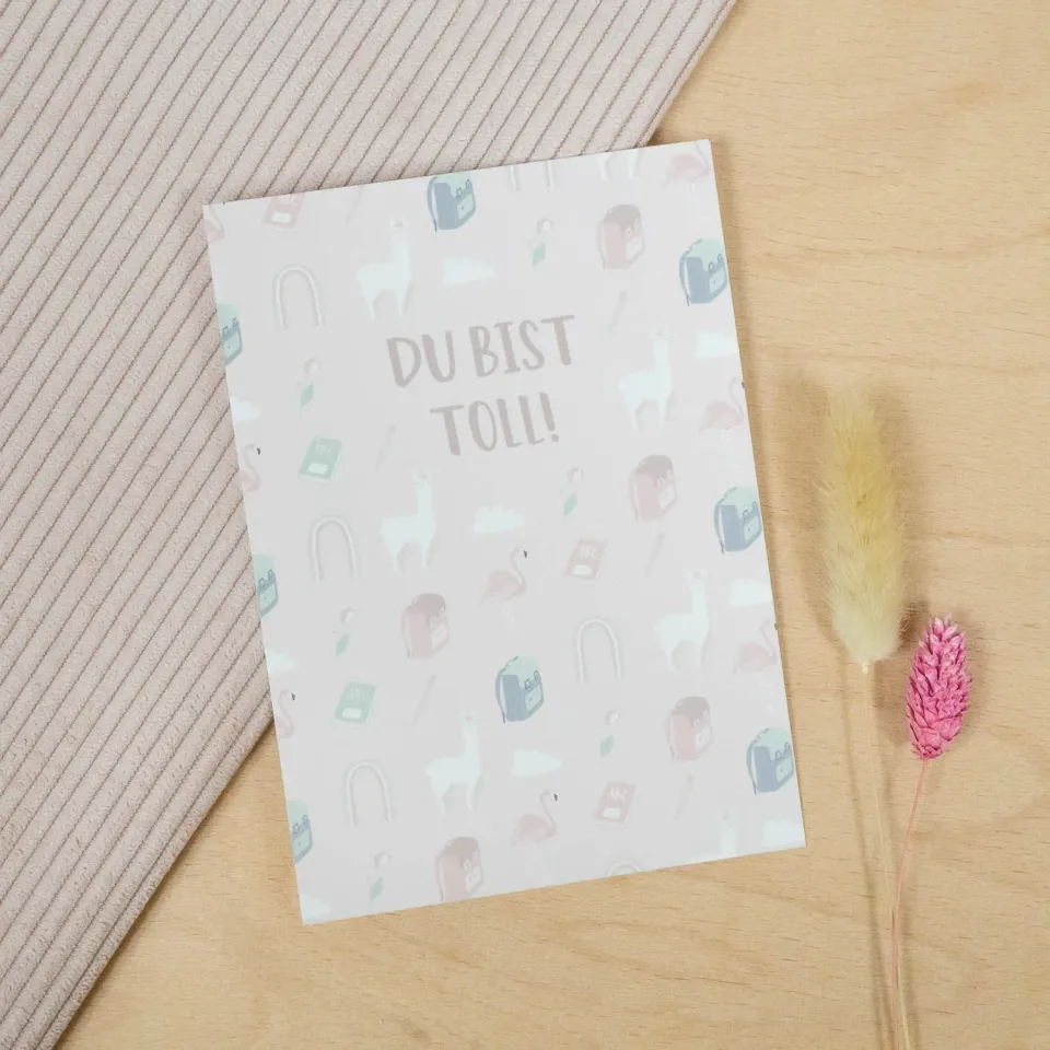 MINTKIND Du bist toll Postkarte Rosa DIN A6