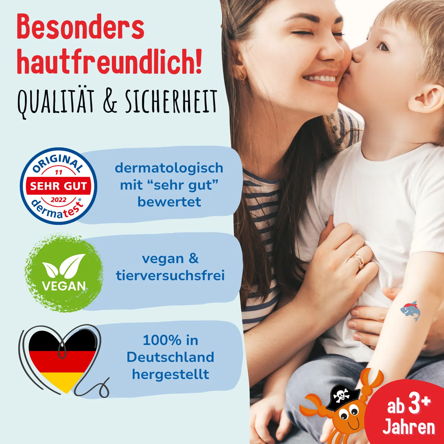 MeinBaby123 Piraten Kinder Tattoos 110er hautfreundlich