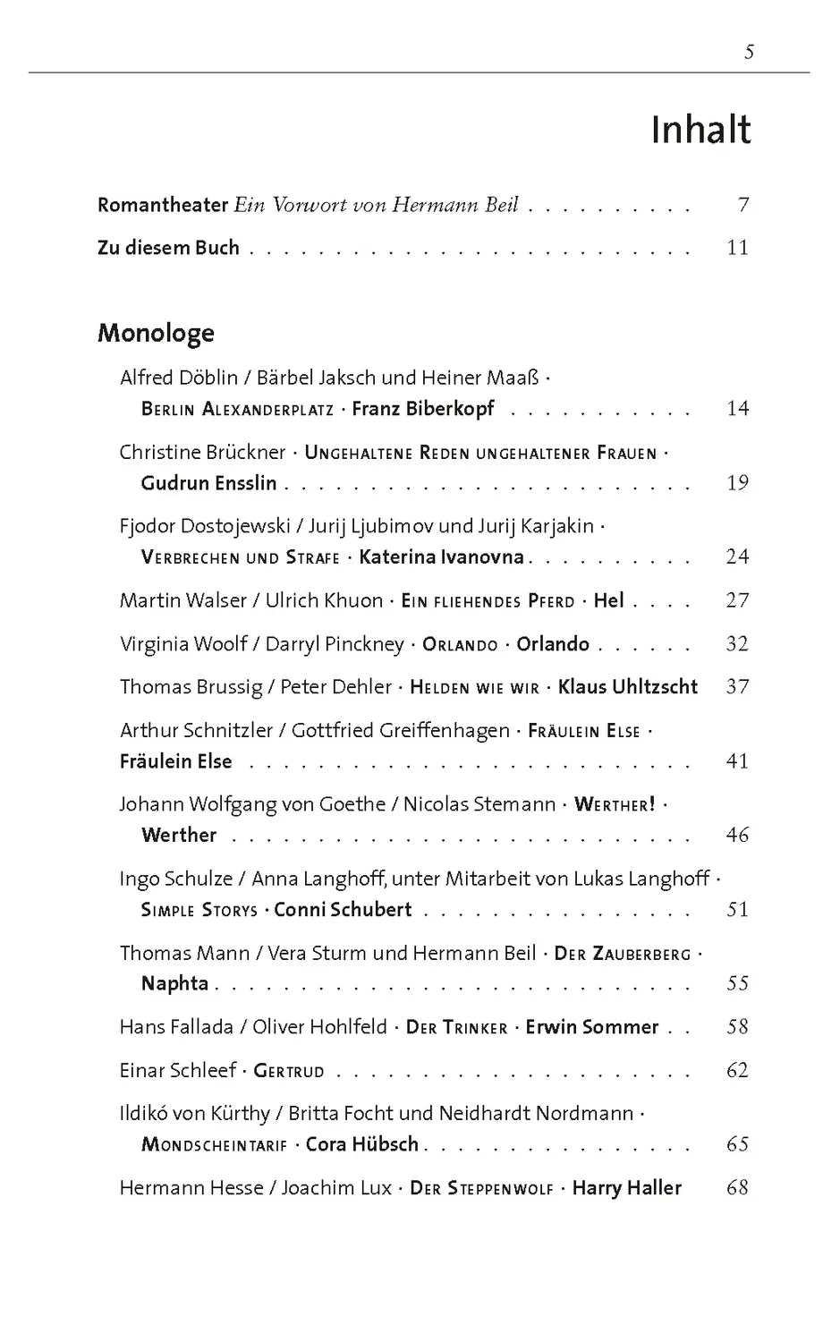 Seemann Henschel 33 Monologe aus Romanen Theaterbuch