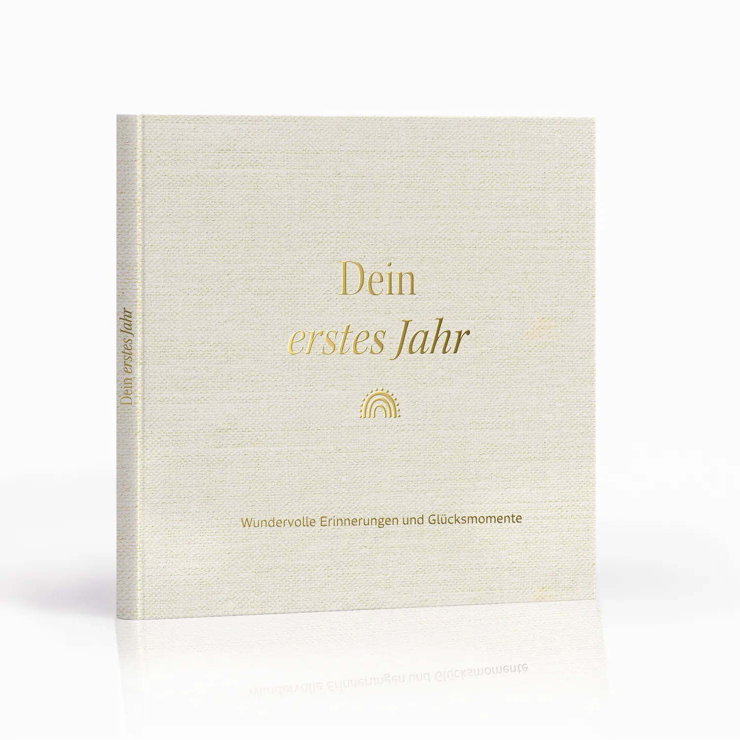 MeinBaby123 Babyalbum Dein erstes Jahr Leinen vergoldet