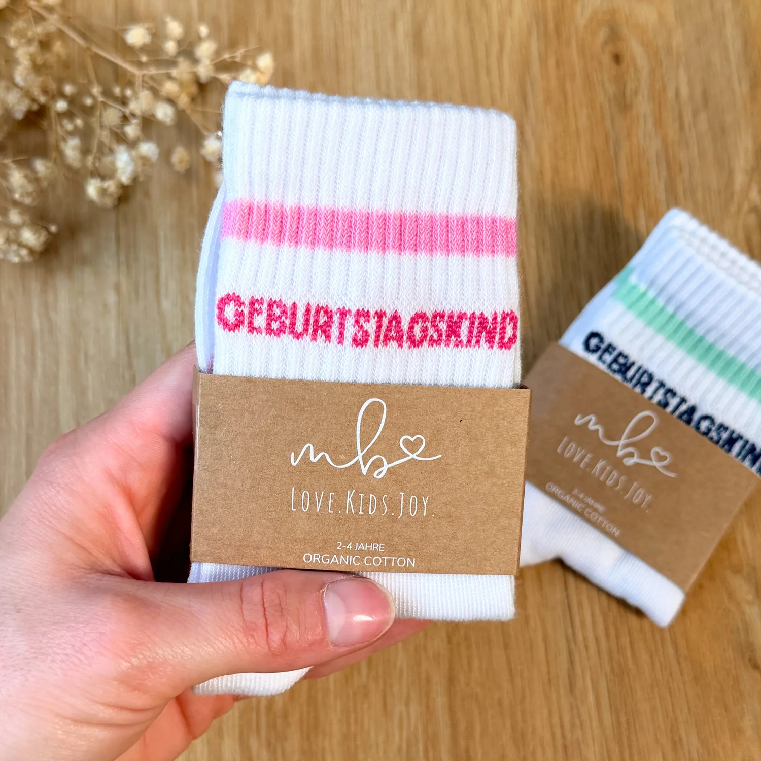 MeinBaby123 Geburtstagskind Socken Pink Baumwolle 1 Paar