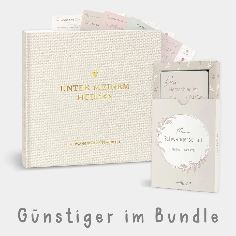 MINTKIND Schwangerschaft Bundle Tagebuch Karten Sticker Set