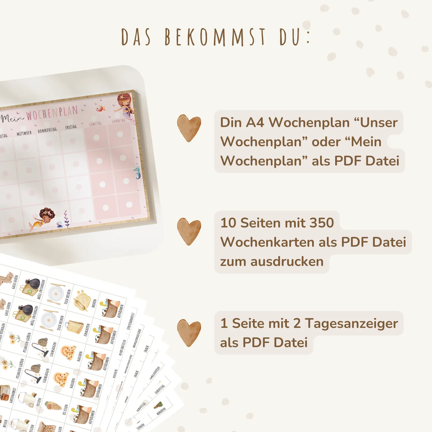 MeinBaby123 Wochenplan Meerjungfrauen PDF Ausdrucken
