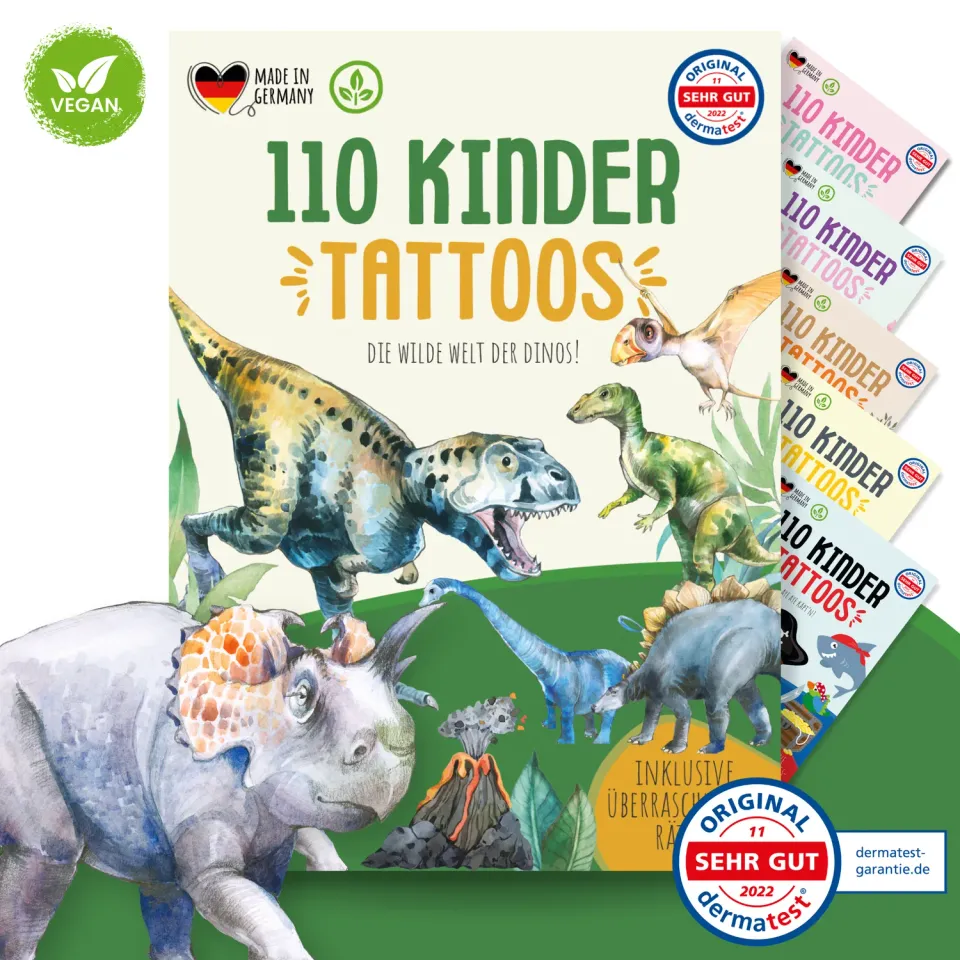 MeinBaby123 Dinos Kinder Tattoos 110 Stück Set