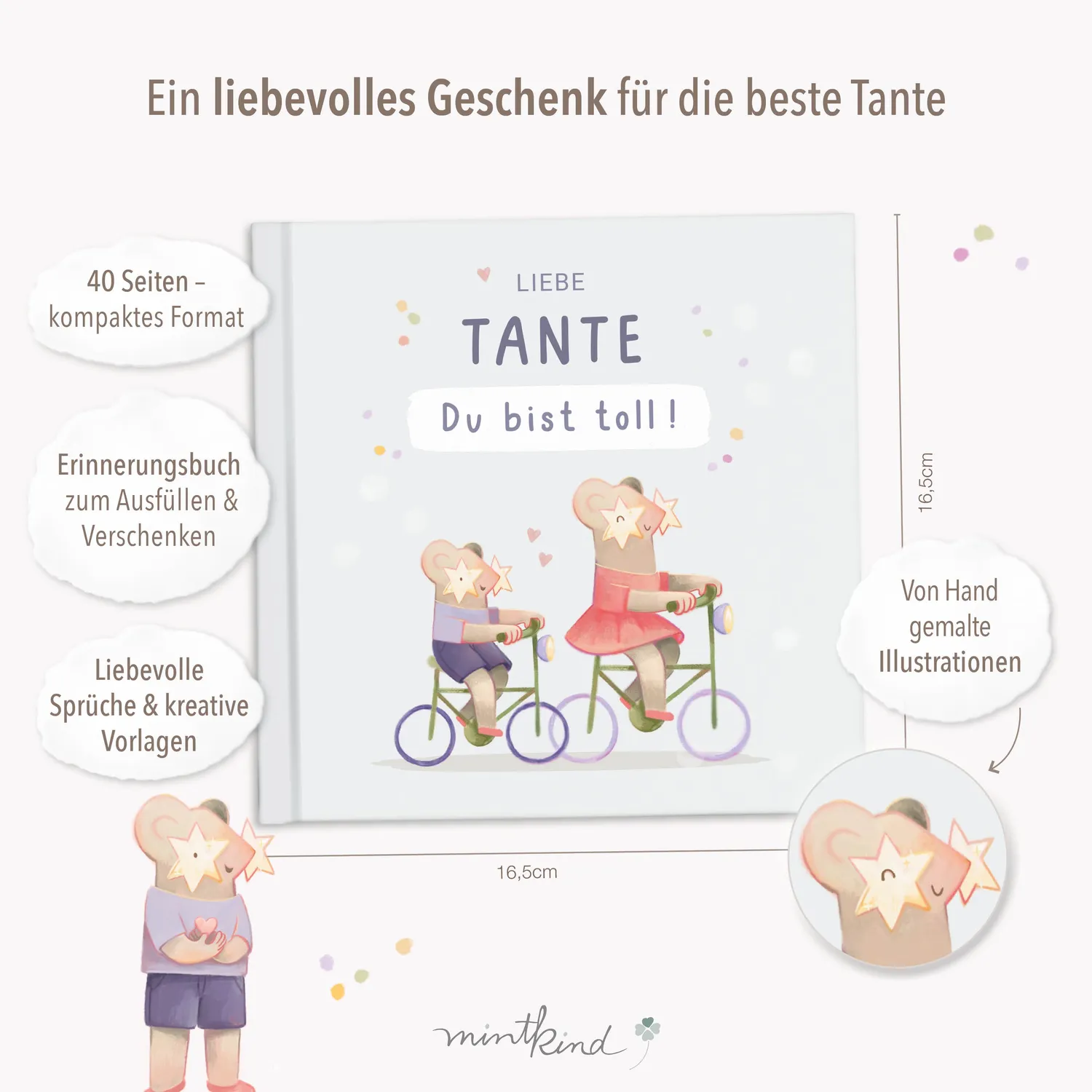 MINTKIND Liebe Tante Du bist toll Geschenkbuch Mitmachen