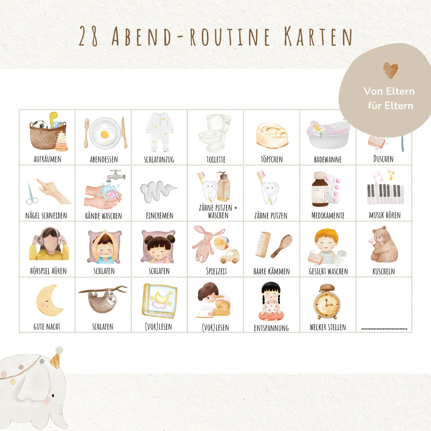 MeinBaby123 Morgenroutine Abendroutine Plan Boho Rosa PDF