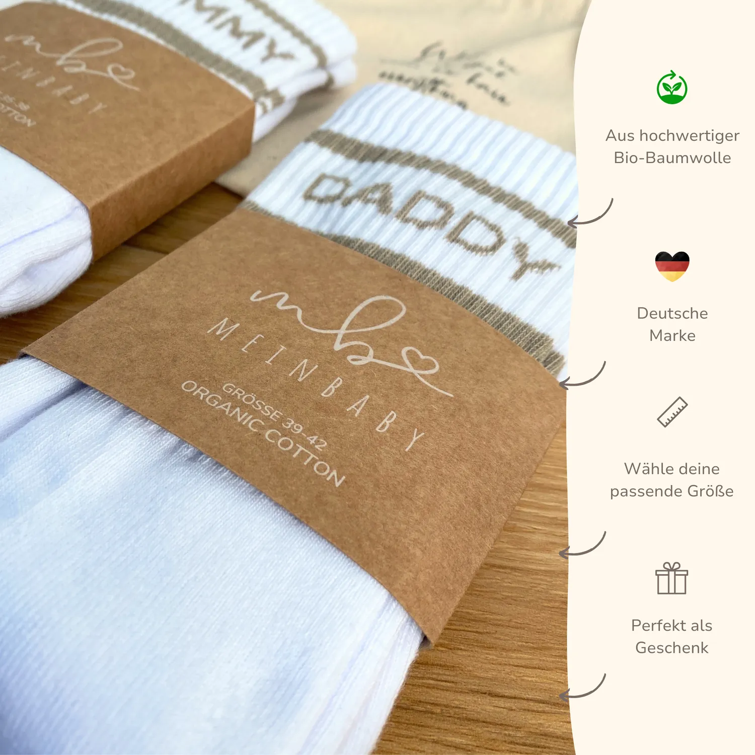 MeinBaby123 Retro-Socken Mini Beige Bio-Baumwolle