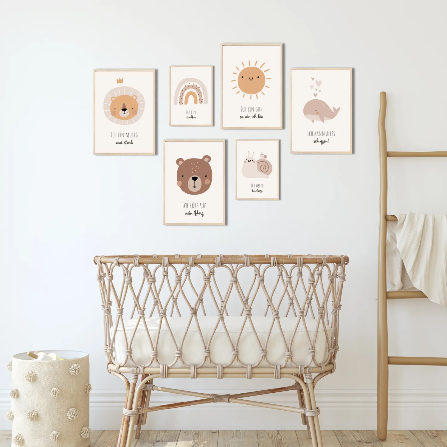 MeinBaby123 Kinderzimmerposter 6er Set A4 A5 Affirmation