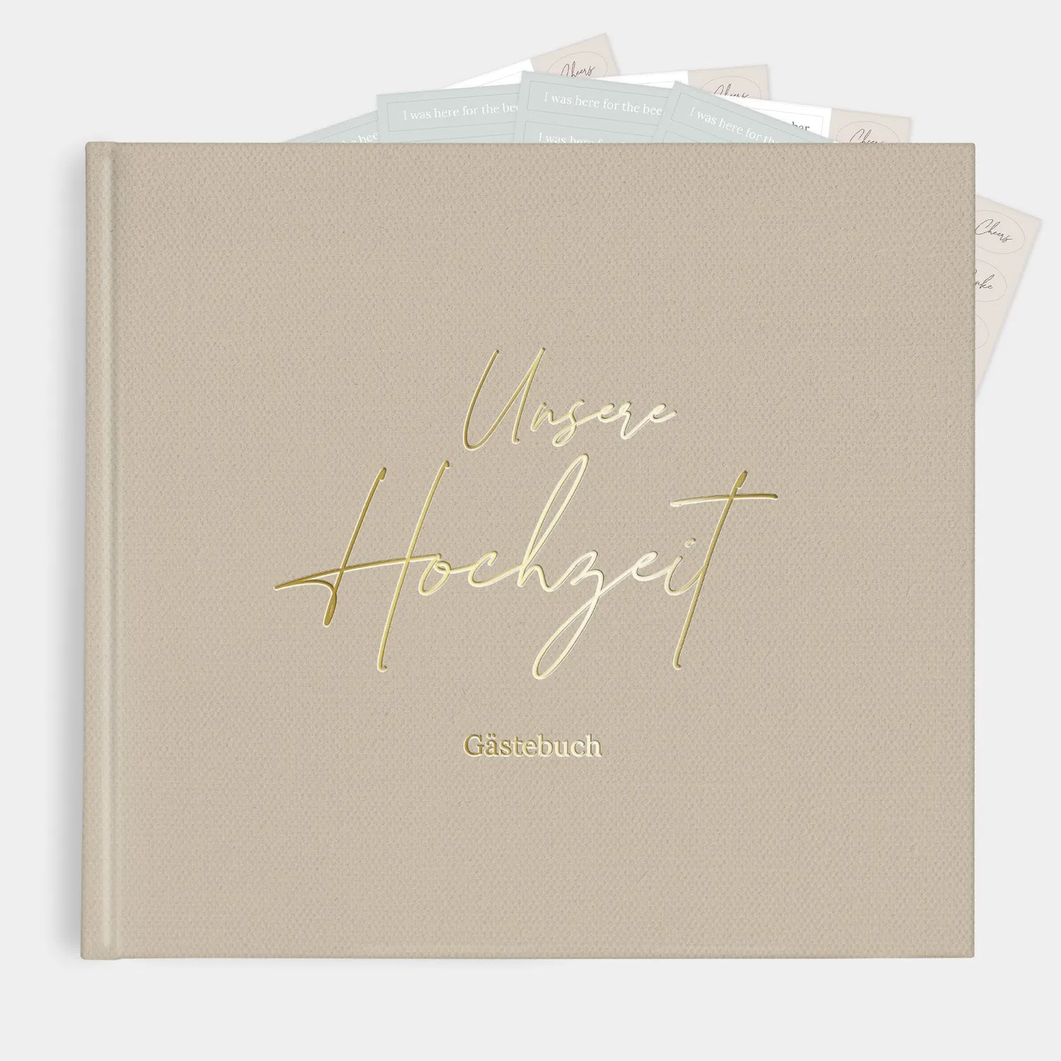 MINTKIND Gästebuch Hochzeit Leinen Offwhite mit Fragen