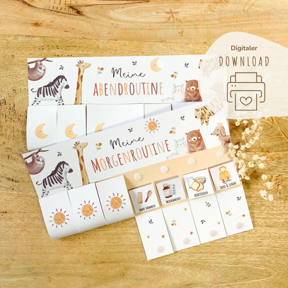 MeinBaby123 Morgen-Abendroutine PDF Boho Beige Download