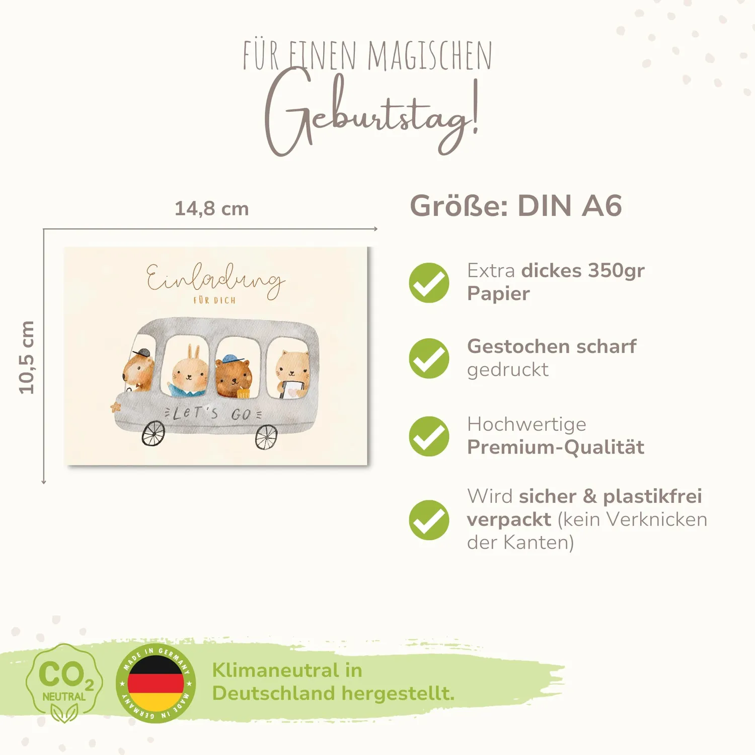 MeinBaby123 Doodle Boho Einladungskarten Kindergeburtstag 10er