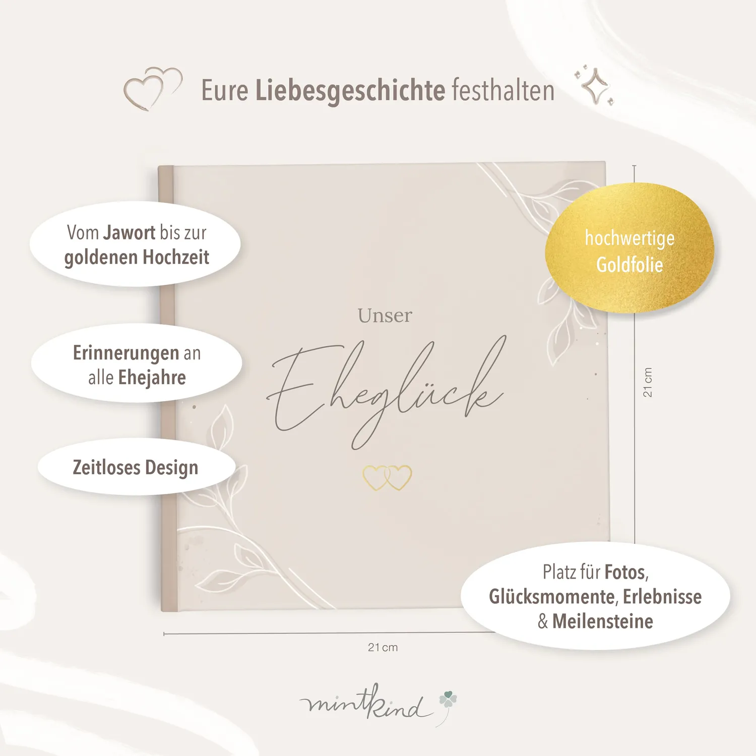 MINTKIND Unser Eheglück Erinnerungsalbum Beige Hochzeit