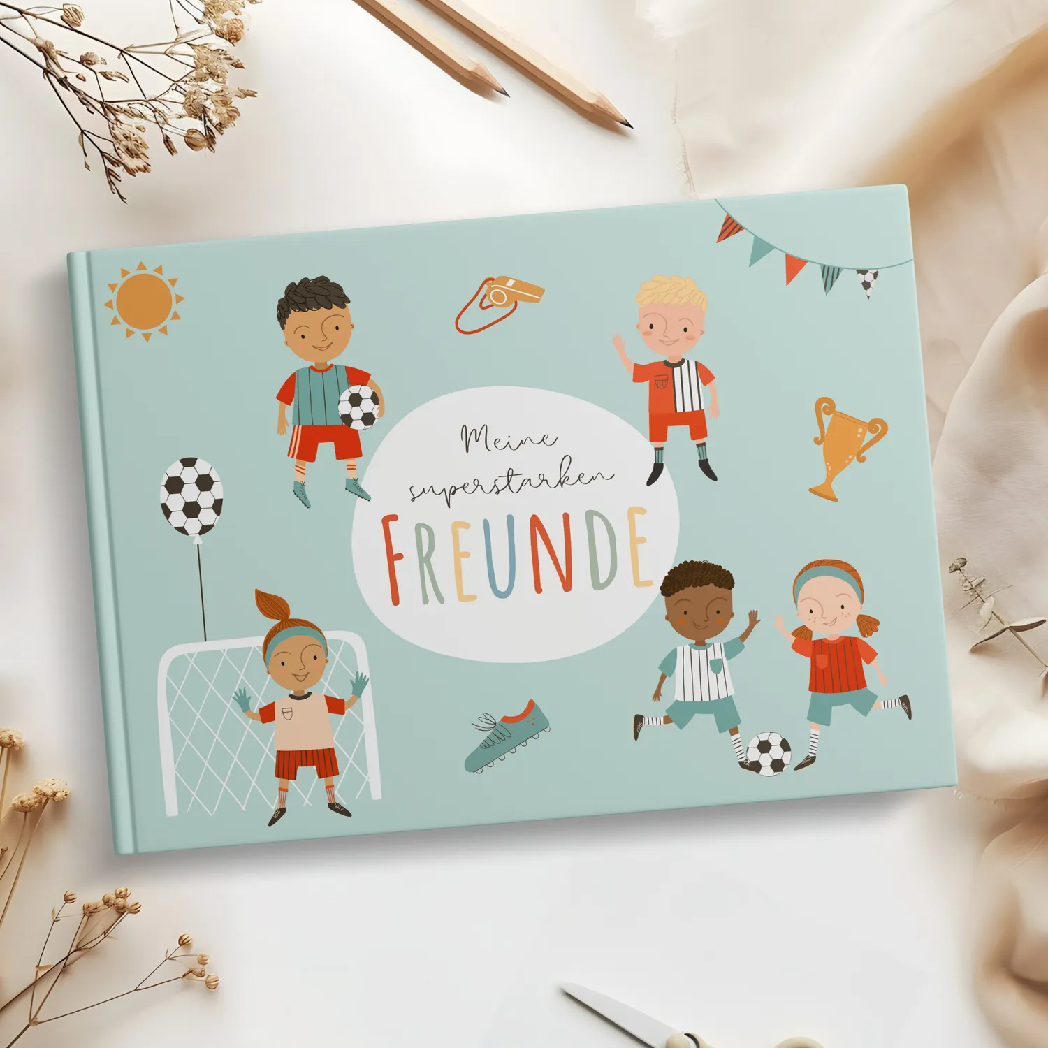 MeinBaby123 Freundebuch Kinder Fußball Hardcover 26 Freunde