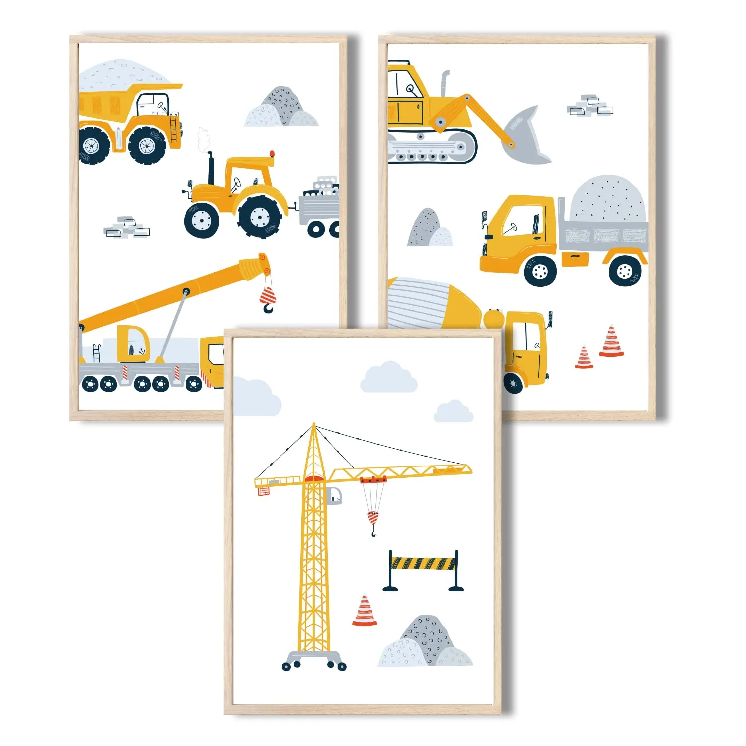 MeinBaby123 Bagger Poster 3er Set A4 matt