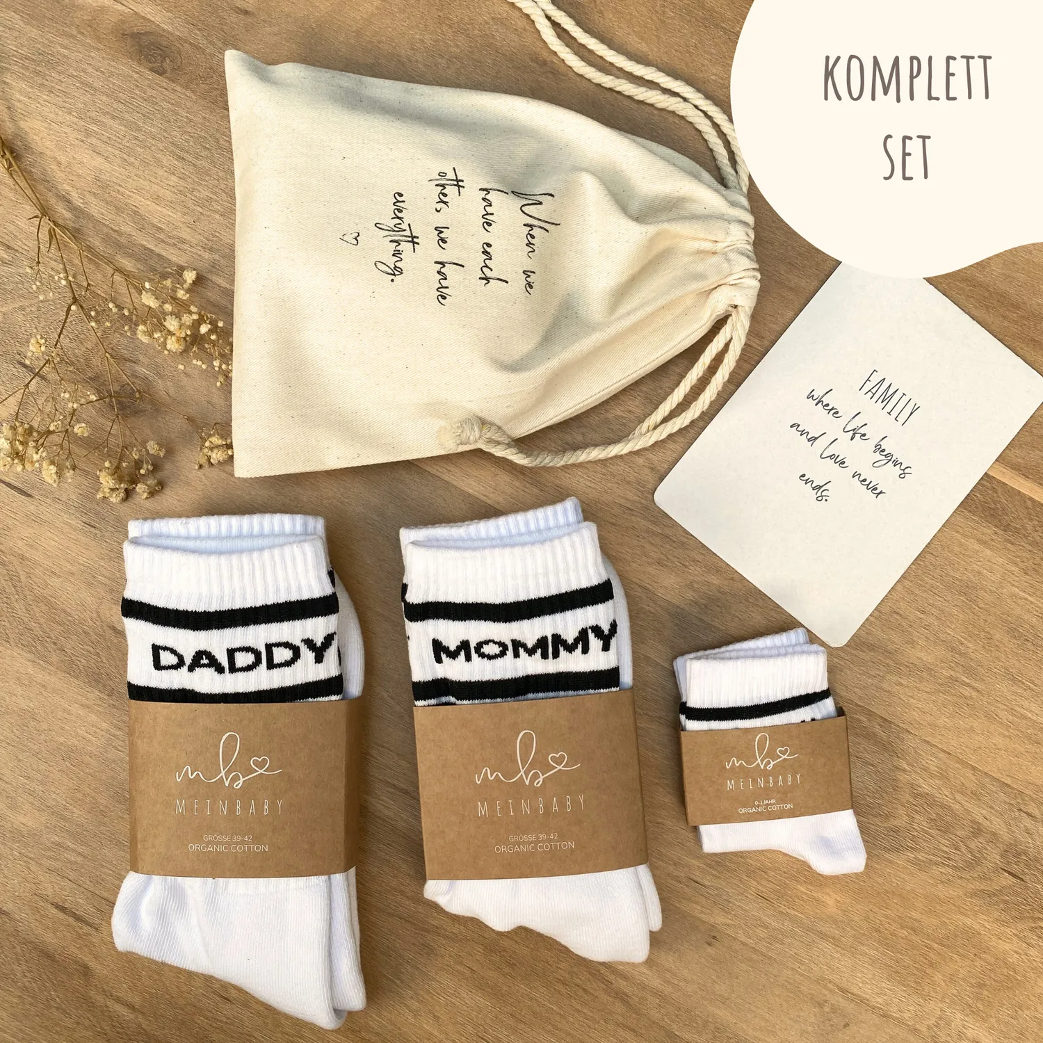 MeinBaby123 Mommy & Mini Retro-Socken Set Bio-Baumwolle