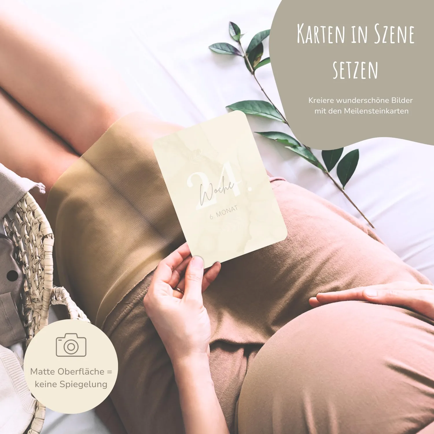 MeinBaby123 Meilensteinkarten Schwangerschaft beige boho 42er Set