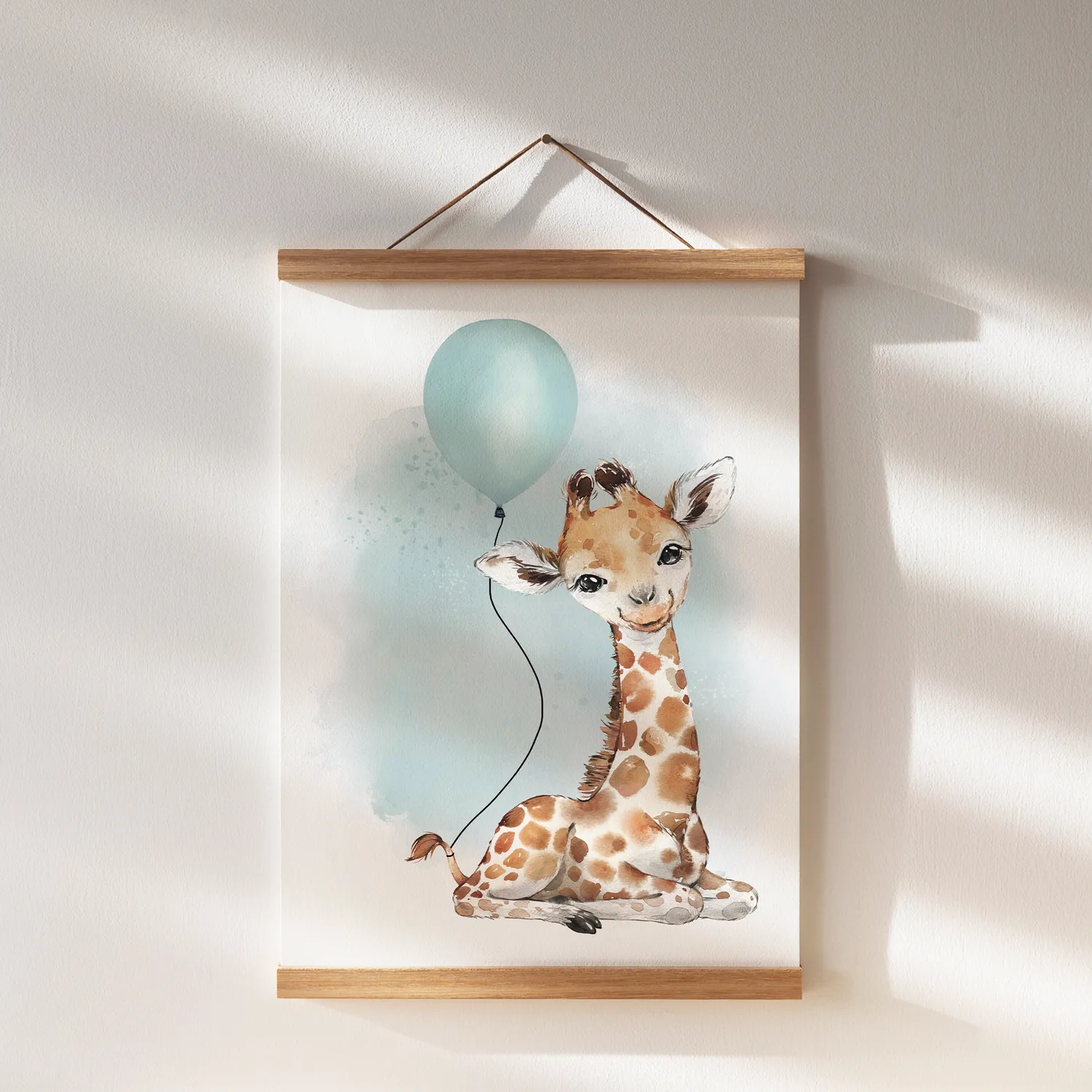 MeinBaby123 Giraffe Luftballon Poster 3er Set A4 Mint