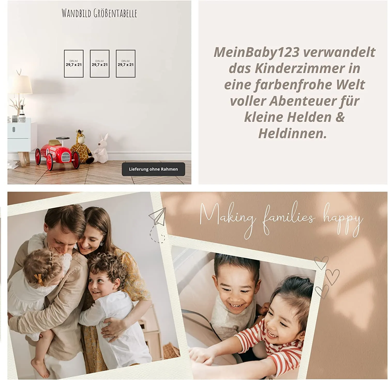 MeinBaby123 Hase Poster 3er Set A4 matt