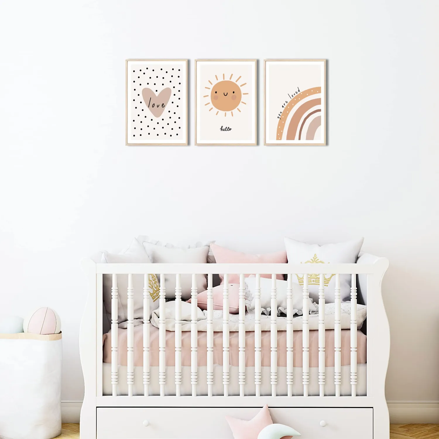 MeinBaby123 Kinderzimmerposter Sonne & Herz 3er Set A4