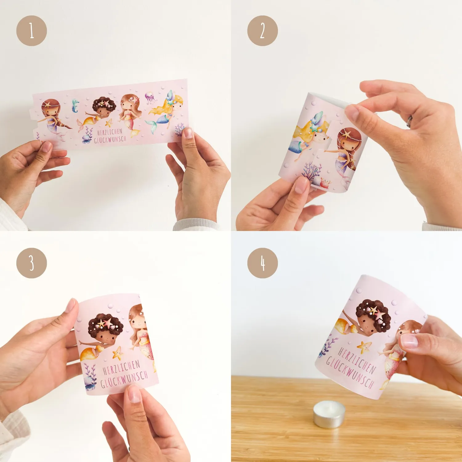 MeinBaby123 Meerjungfrauen Windlicht 10 Stück Set