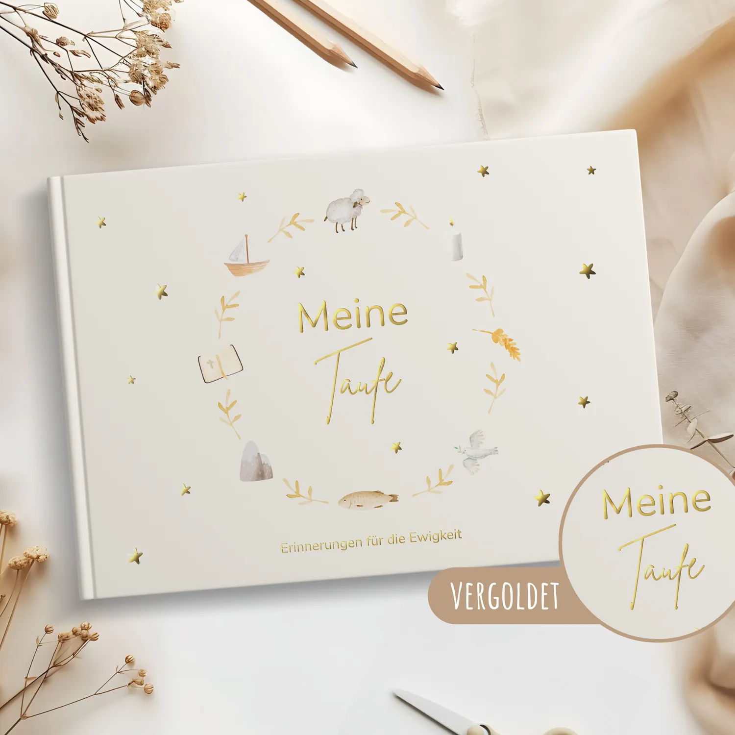 MeinBaby123 Meine Taufe Taufbuch beige 76 Seiten