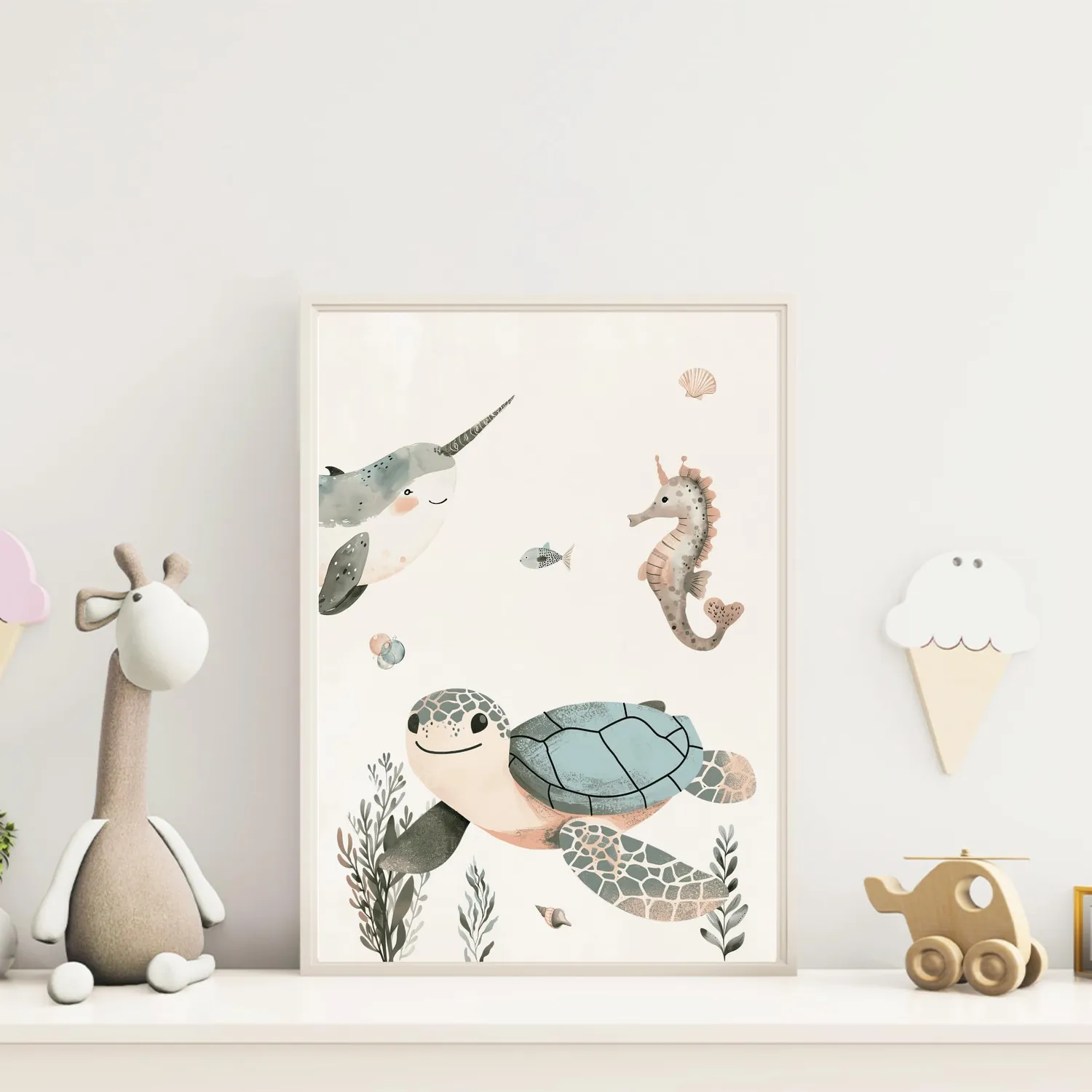 MeinBaby123 Kinderzimmerposter 3er Set A4 Unterwasserwelt Poster matt