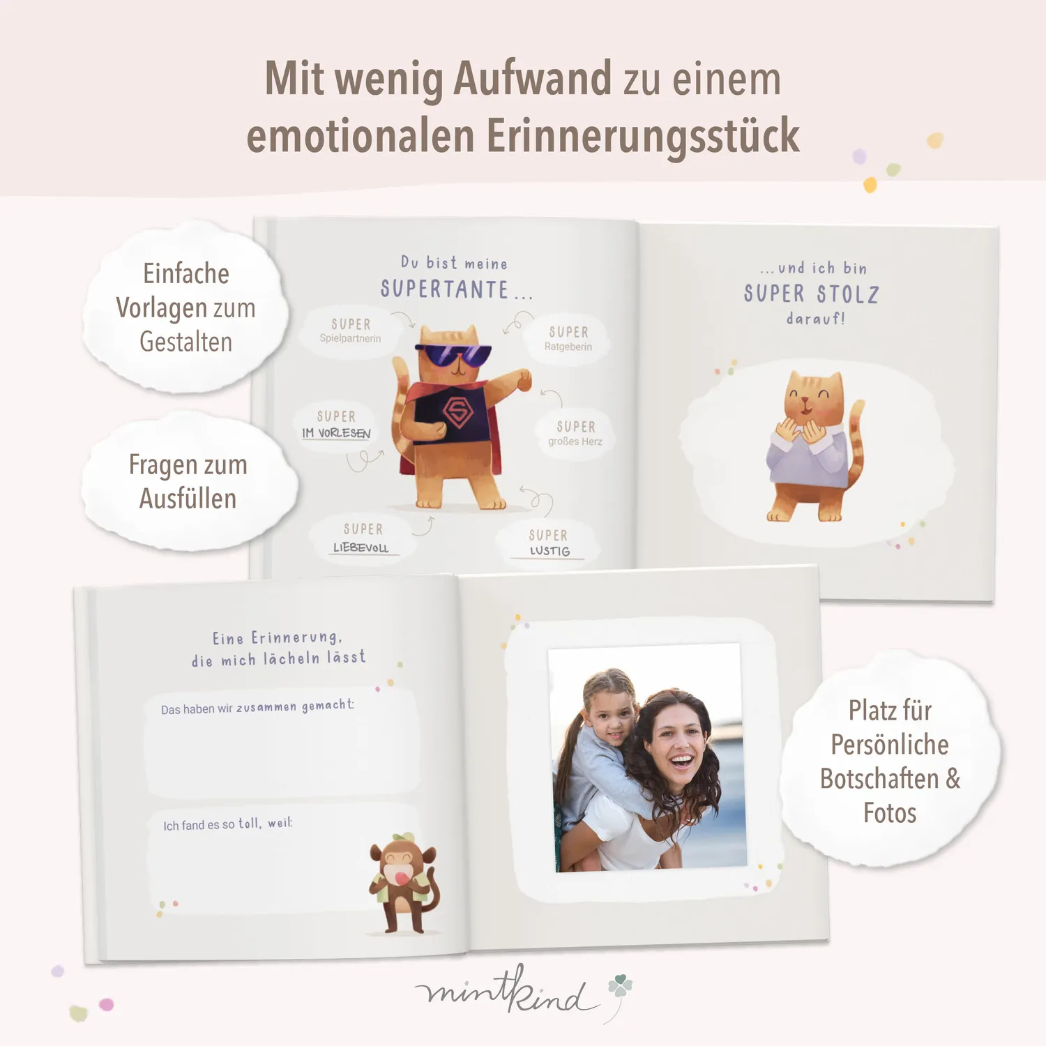 MINTKIND Liebe Tante Du bist toll Geschenkbuch Mitmachen