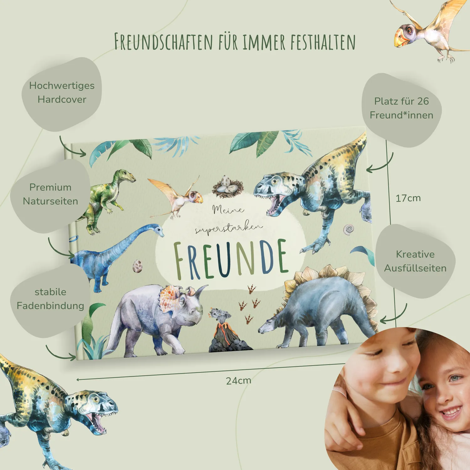 MeinBaby123 Dino Freundebuch Hardcover 26 Freunde
