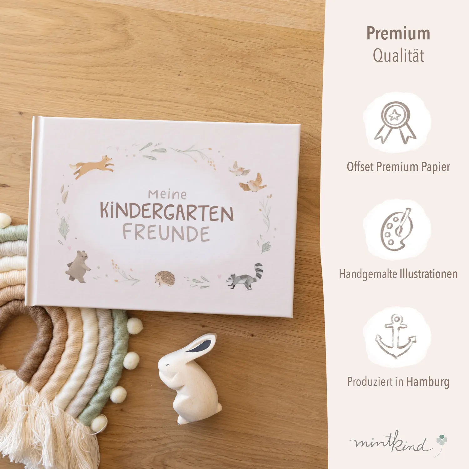 MINTKIND Kindergarten Freundebuch Waldtiere Bär DIN A5