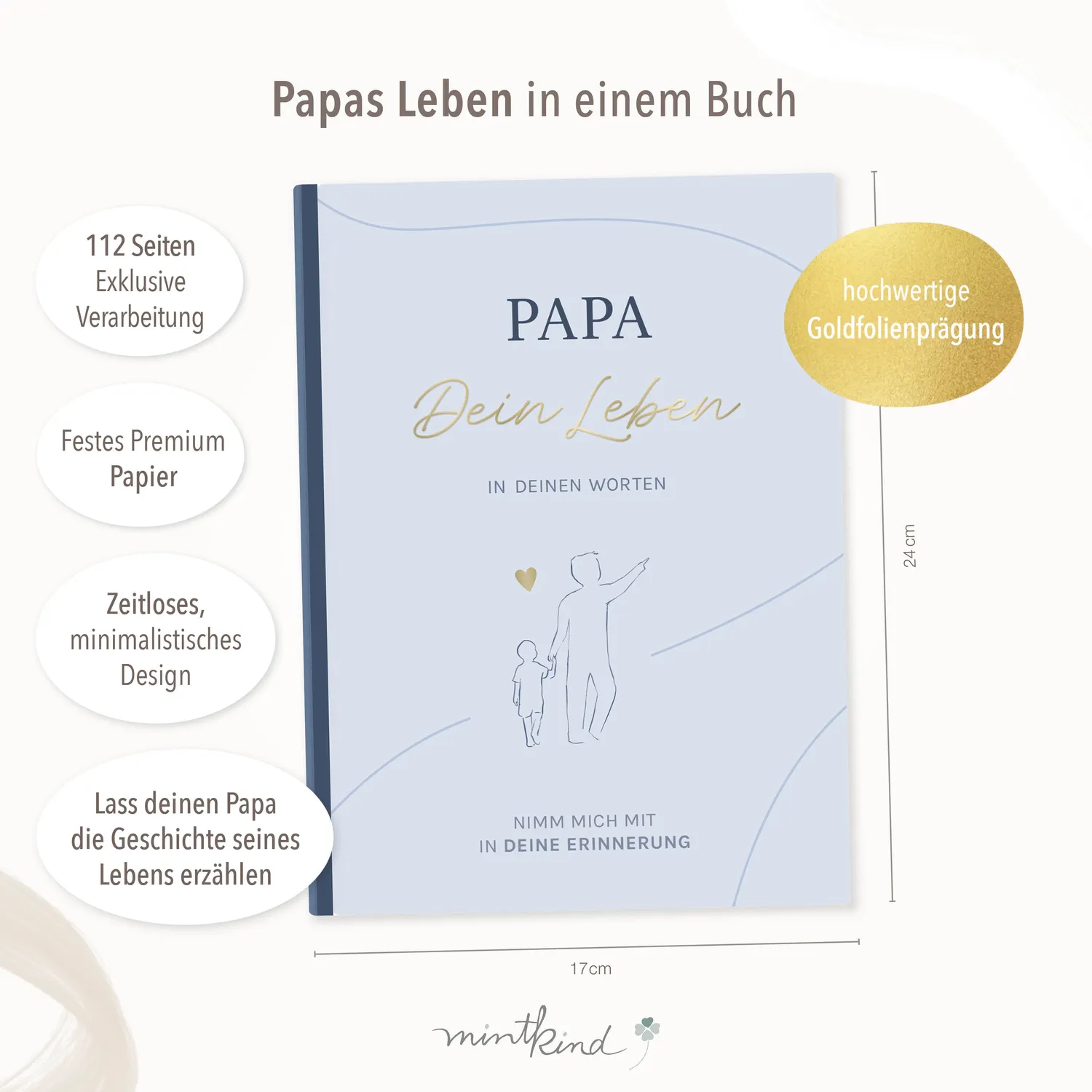 MINTKIND Dein Leben Papa Erinnerungsbuch Vater 112 Seiten