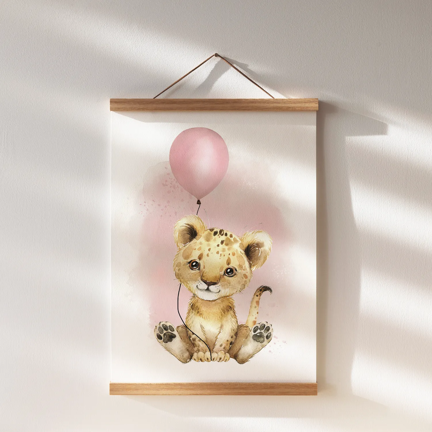 MeinBaby123 Kinderzimmer Poster 3er Set A4 Löwe Rosa
