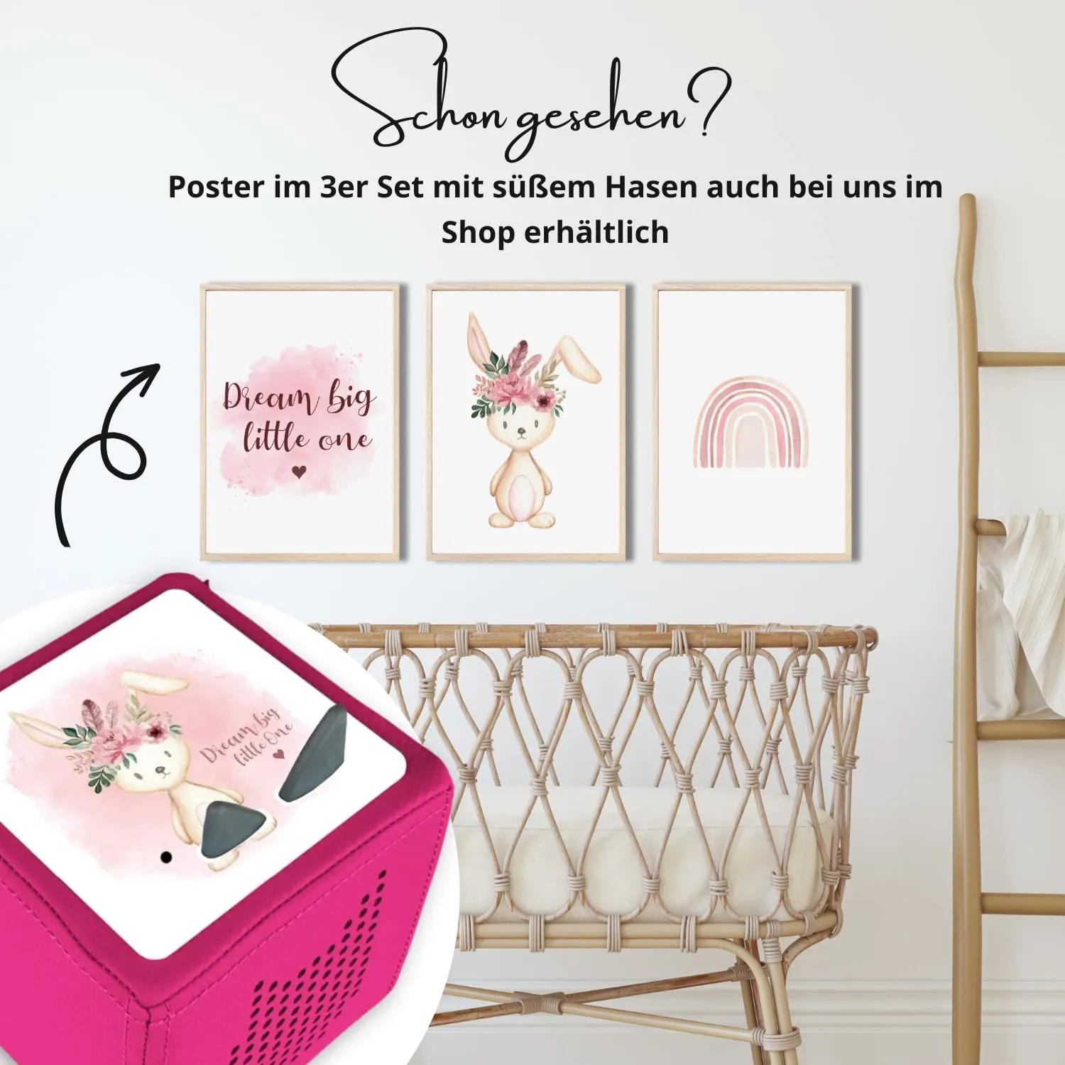 MeinBaby123 Hase Dream Big Toniebox Schutzfolie wasserfest