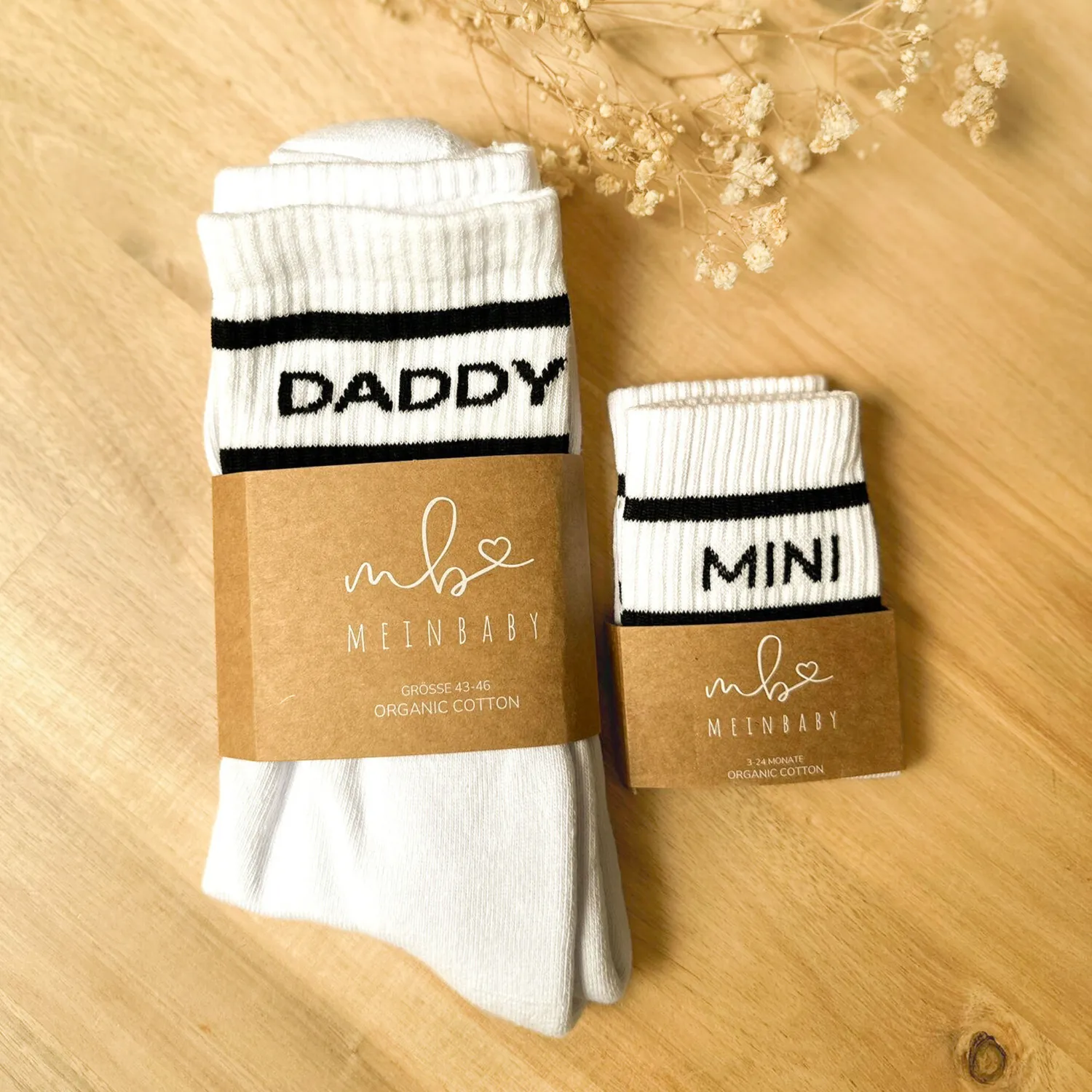 MeinBaby123 Retro-Socken Daddy & Mini Set Tennissocken Bio