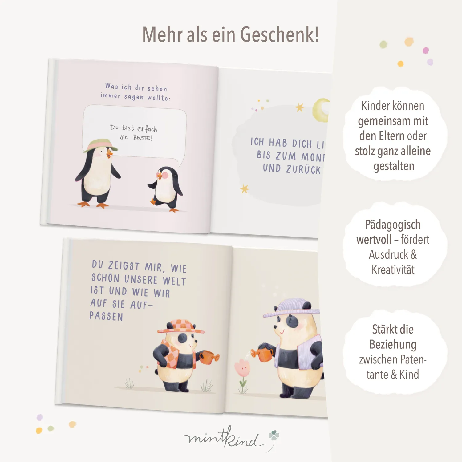 MINTKIND Geschenkbuch Liebe Patentante Du bist toll gebunden