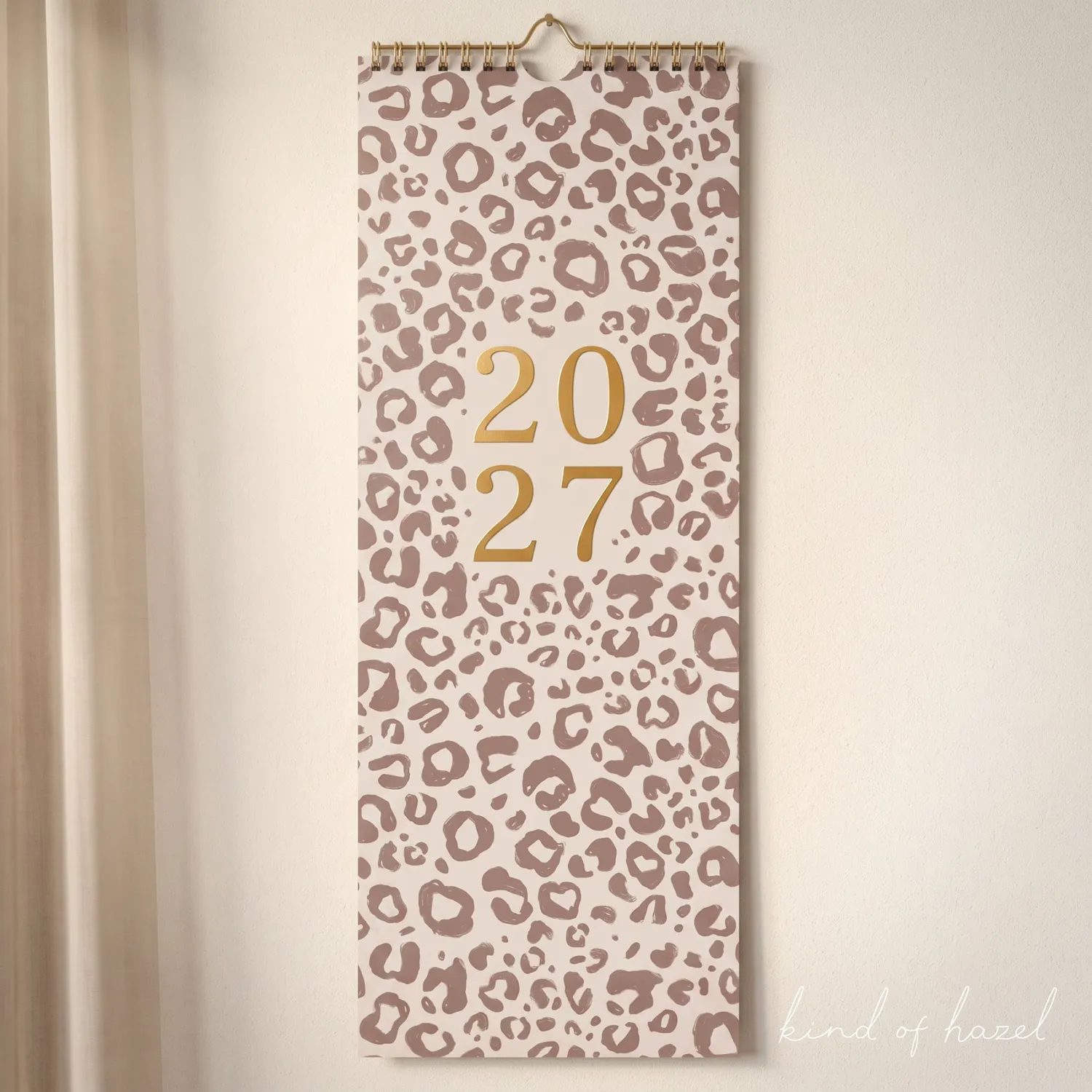 kind of hazel Wandkalender 2027 Leo Spaltenkalender 14,8x40