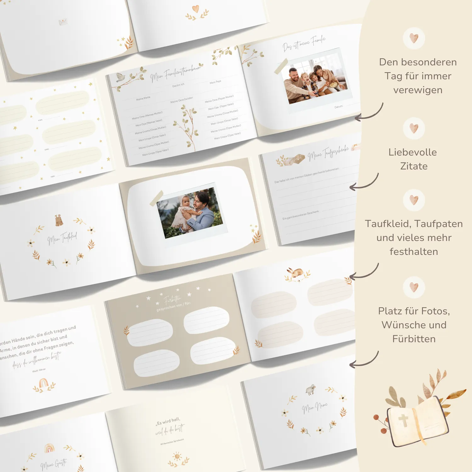 MeinBaby123 Meine Taufe Taufbuch beige 76 Seiten