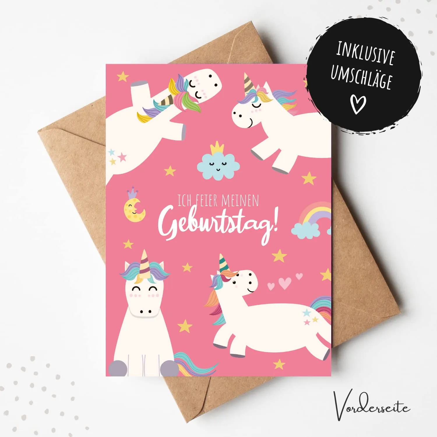 MeinBaby123 Einladungskarten Einhorn 10er Set A6