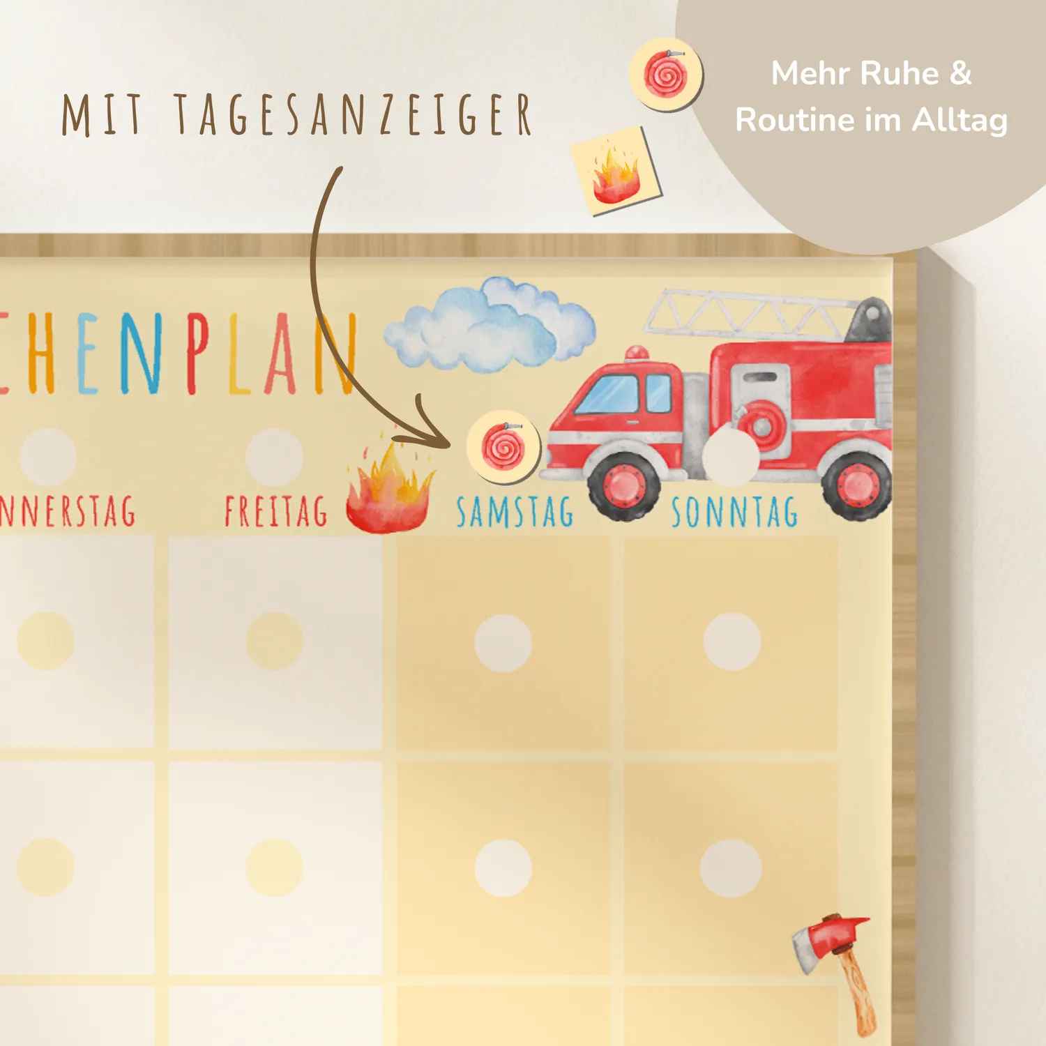 MeinBaby123 Feuerwehr Wochenplan Montessori PDF Ausdruck