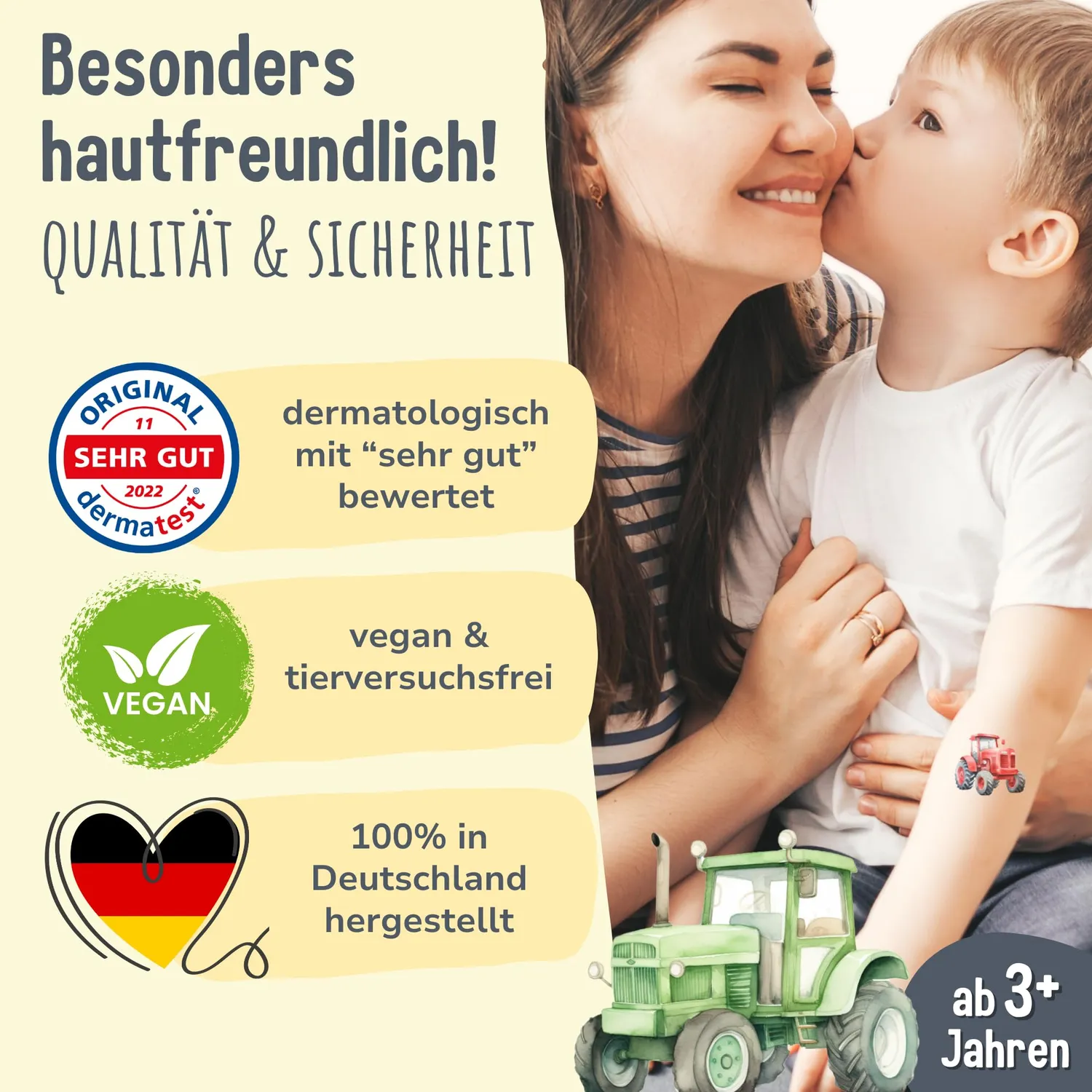 MeinBaby123 Kinder Tattoos Fahrzeuge Bagger 5er Set 550 Stück