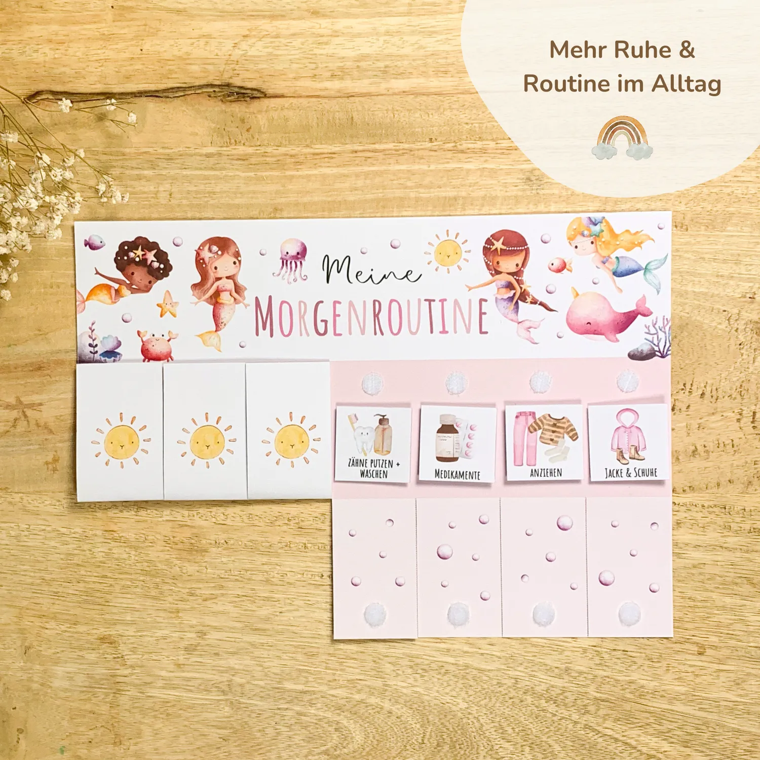 MeinBaby123 Morgen- & Abendroutine Stundenplan Meerjungfrau PDF