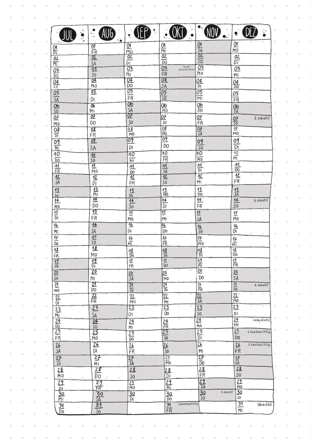 Isensee Verlag Punktum Bulletjournal Kalender Planer