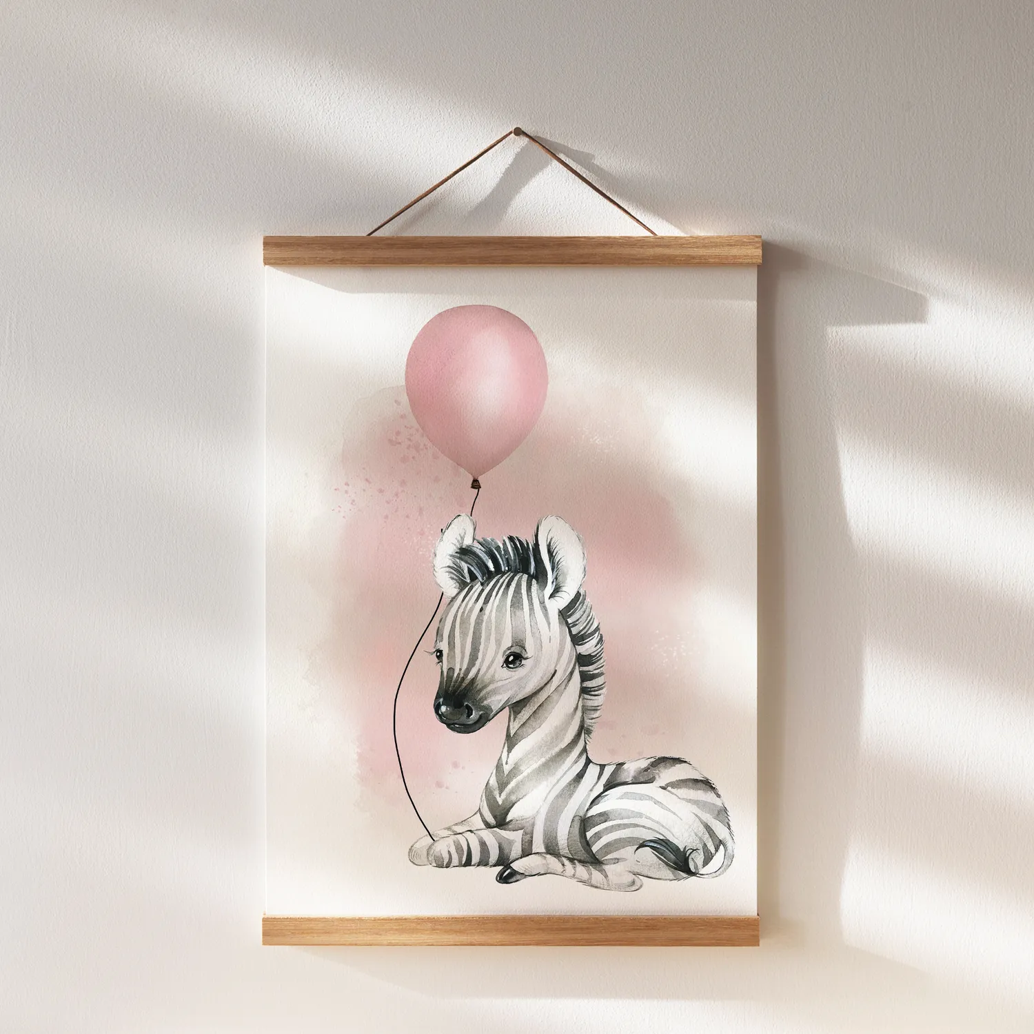 MeinBaby123 Kinderzimmer Poster 3er Set A4 Zebra rosa